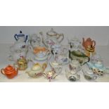 Miniature Teapots - various Continental porcelain teapots;