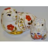 A Royal Crown Derby paperweight, Seal, weighted, gold stopper; a Royal Crown Derby paperweight,