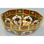 A Royal Crown Derby 1128 pattern octagonal fruit bowl,