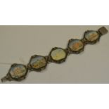 A late 19th Century Indian five panel articulated bracelet,