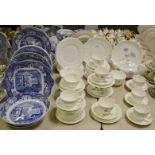 Blue and White Ceramics - a Wedgwood Ice Rose pattern part tea service;