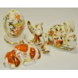 A Royal Crown Derby paperweight; Meadow Rabbit; Puppy; Teddy Bear;