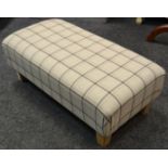 A contemporary Harris tweed footstool