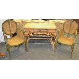 A pair of mid 20th century Louis XVI style bergere chairs;