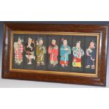Japanese School (early to mid-20th century), a fabric collage, figures in traditional costume, 20.