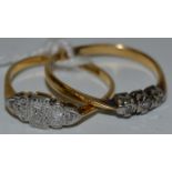 Two 9ct gold and diamond rings, 3.