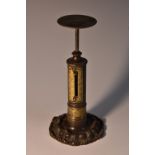 A Victorian dark patinated postal balance, by R W Winfield, Birmingham, to weigh 4oz, acanthus base,