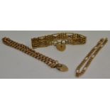 A 9ct gold gate bracelet,