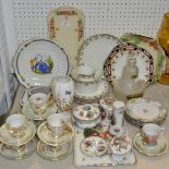Ceramics - Czechoslovakia Victoria dressing table set; an Aynsley Cottage Garden vase;