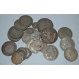 Silver Coinage - a George III crown; George IV crown; Victorian crown; four pences, six pences,