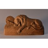 An early 20th century cabinet carving, of the Lion of Lucerne,