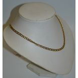 A 9ct gold double curb 28" chain approx 27.