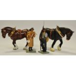 Lead Toys - boxed Shire Horses and Farmers,