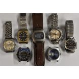 Watches - a vintage 1970s Caravelle jump hour digital wristwatch head, digital principle dial ,