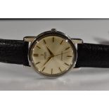 Omega - a vintage Seamaster automatic wristwatch, brushed silvered dial, gilt block batons,