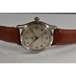 Rolex - a vintage Tudor Oyster gentleman`s wristwatch, silvered dial, Arabic numerals, minute track,
