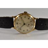 Tudor Rolex - a Gentleman's vintage 1950s wristwatch, cream dial, raised Roman numerals,