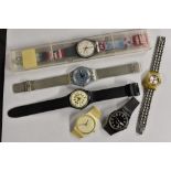 Swatch Watches - a 1988 Kailua GB712 wristwatch; others Ping Pong GB105 (no strap);