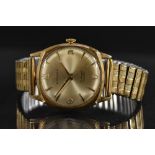 A Rotary gentleman's 9ct gold cased wristwatch, silvered dial,