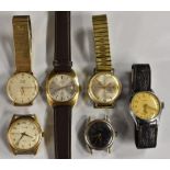 Watches - a vintage 1970s Longines automatic wristwatch, brushed dial, block batons, centre seconds,