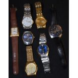 Watches - a Seiko 6139-6002 automatic chronograph wristwatch, black dial, block batons,
