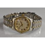 Ebel - a ladies 1911 model stainless steel and yellow gold bracelet watch, mother of pearl dial,