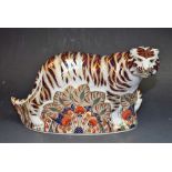 A Royal Crown Derby paperweight, Bengal Tiger, gold stopper, printed mark,