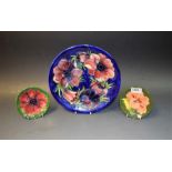 A Moorcroft Anemone pattern plate,