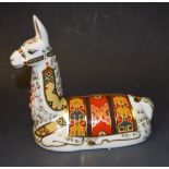 A Royal Crown Derby paperweight, Llama, Collector's Guild exclusive, gold stopper, printed mark,