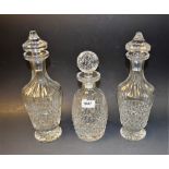 Waterford Crystal - a pair of Baltray pattern cut glass decanters;