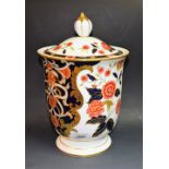 A Royal Crown Derby Imari palette urnular vase and cover, 32cm high,