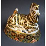 A Royal Crown Derby Zebra, gold stopper,