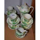 A Woods Ivorine Art Deco Yvonne pattern coffee set for six