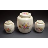 Royal Crown Derby Posie ginger jars, large; a pair, smaller,