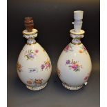 A pair of Royal Crown Derby Posie pattern ovoid table lamps, 28.
