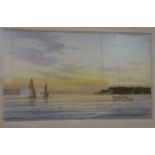 Stephen Foster Evening Estuary with Sailing Boats signed,
