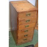 A six drawer pine tool chest 89cm high, 43cm wide,