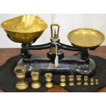 A set of cast iron scales, with brass pans, Libra Scale Co.