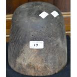 A nineteenth century elm hat mould