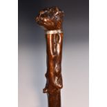 A substantial 19th century novelty gnarly hawthorn wood stick,