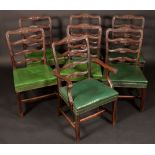 A set of six 19th century mahogany dining chairs, in the Adam taste,