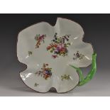 A Longton Hall leaf shaped dish,