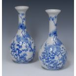 A pair of Japanese bottle vases,