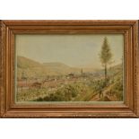 German School (early 19th century) Heidelberg Landscape monogrammed CR, dated 1831, watercolour,