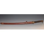 A Japanese shin gunto, 68cm slightly curved blade marked with script and numbered 46127,