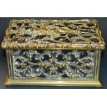 A 19th century Renaissance Revival brass table casket,