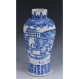 An early 19th century Chinese porcelain inverted baluster vase,