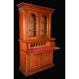 A Victorian mahogany secretaire bookcase,