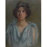 English School (early 20th century) Portrait of a Society Beauty monogrammed, pastel,