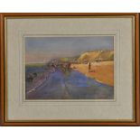 Michael Crawley Summer Beach signed, titled to verso, watercolour,